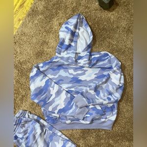 Purple camo be vs pink jogger set